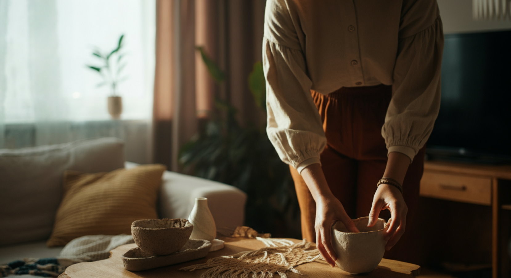 Living with organic modern apartment